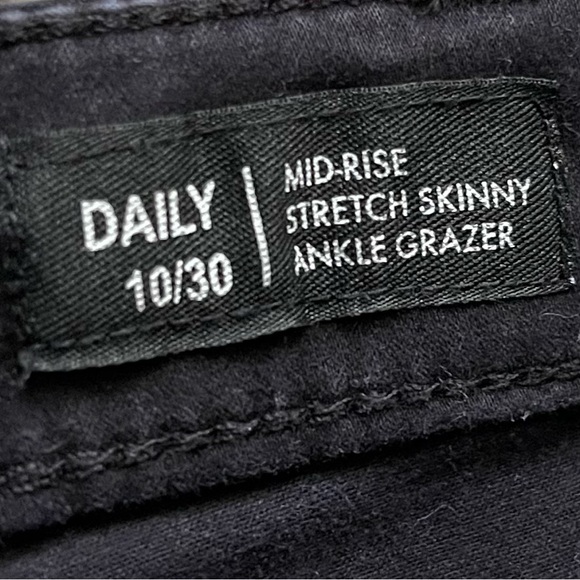 Buffalo David Bitton Daily Mid-Rise Stretch Skinny Ankle Grazer Blk Pants 10/30 - Picture 8 of 14